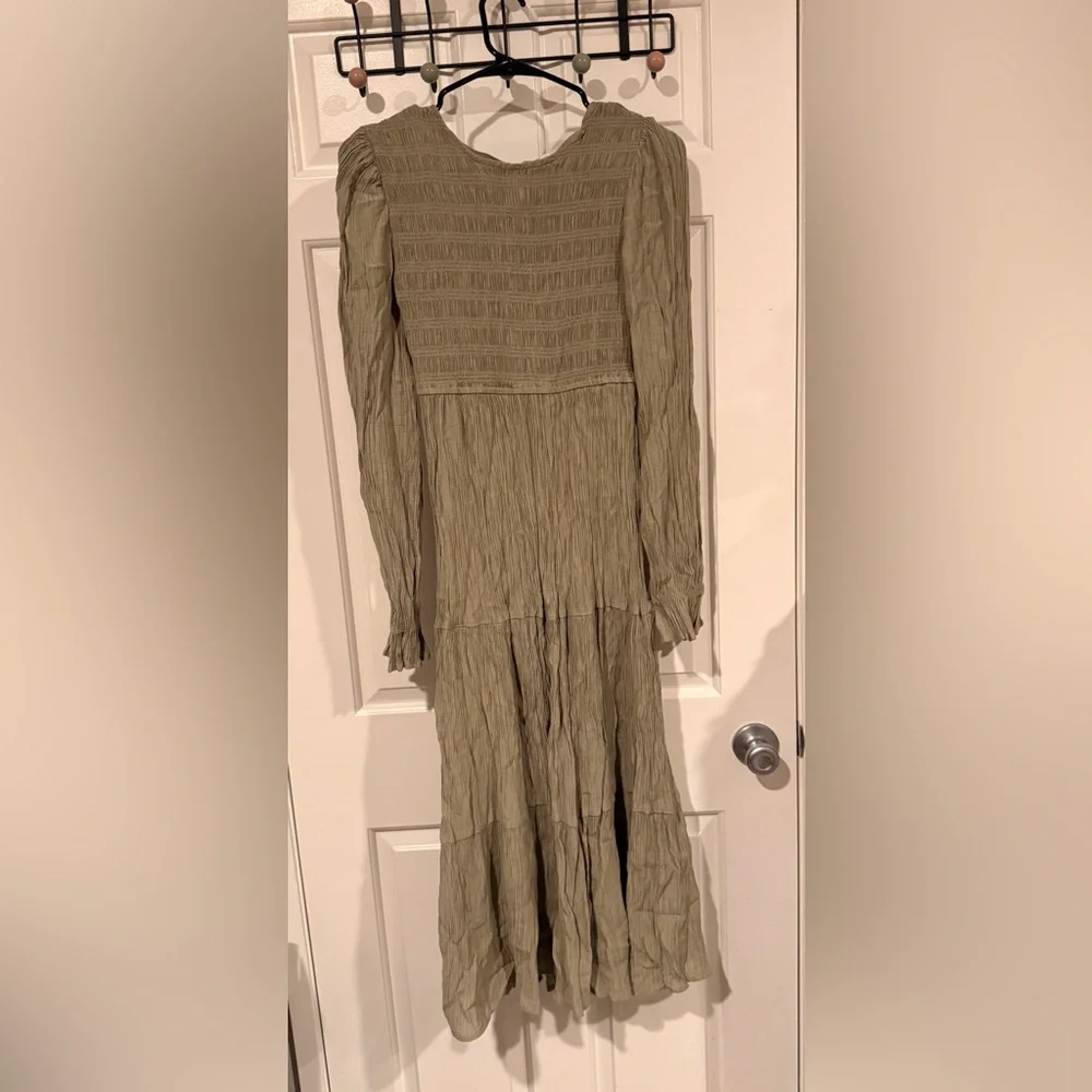 Chic Olive Long Sleeve Dress - Picture 2 of 8